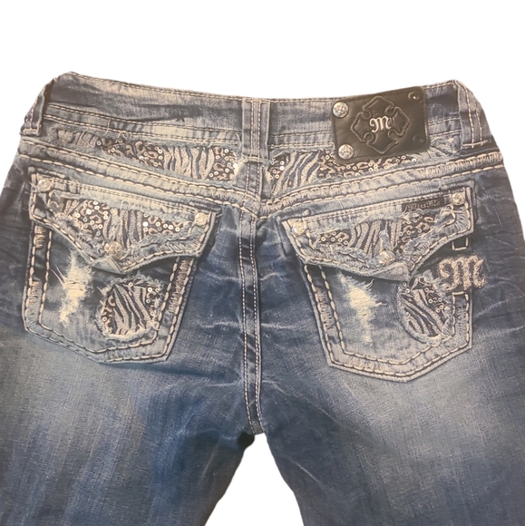 Miss me cropped animal print denim - Picture 2 of 7